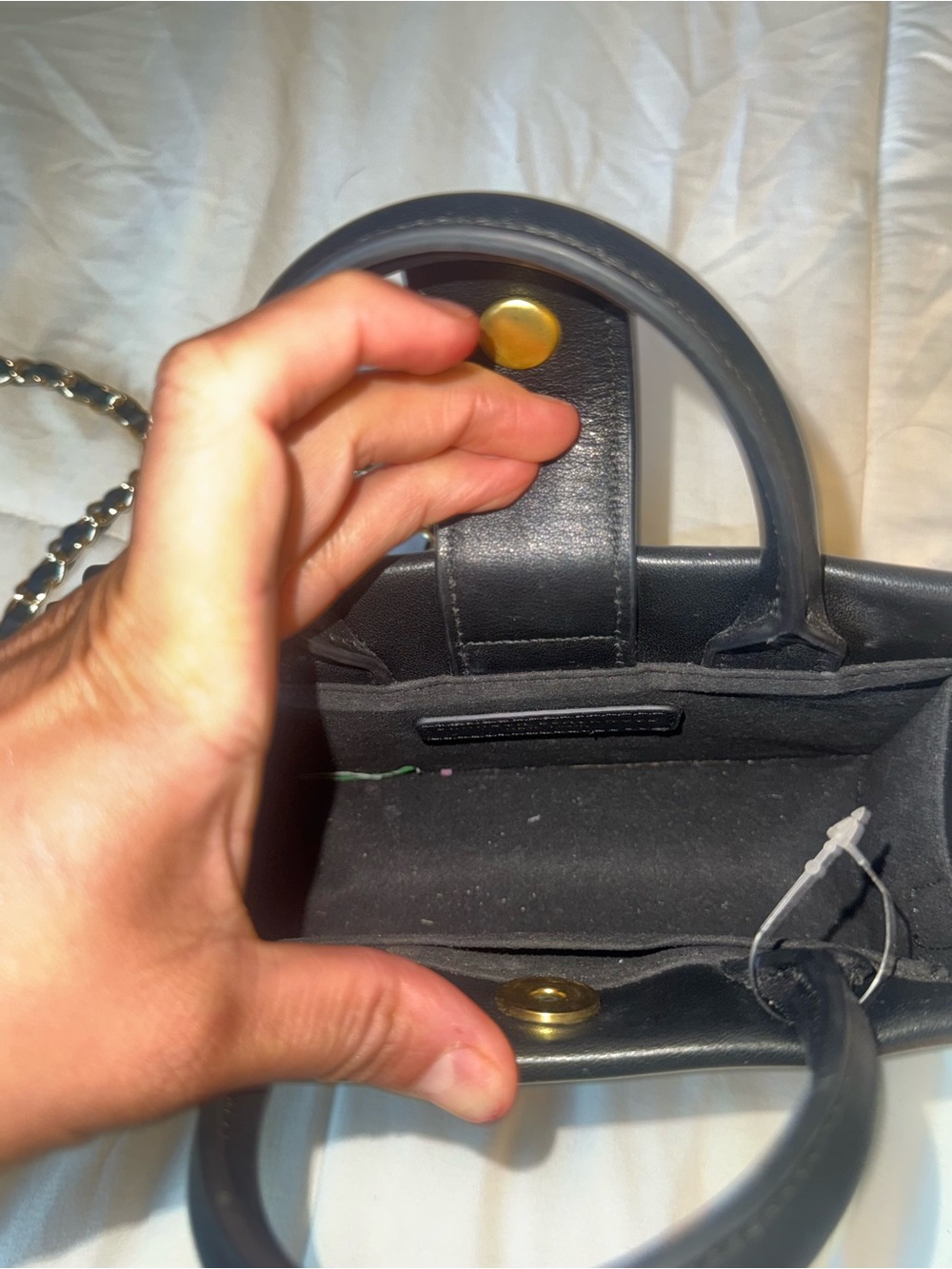 Brandon Blackwood Black & Gold Bamboo Tote / Crossbody Bag ✨ - Picture 3 of 8